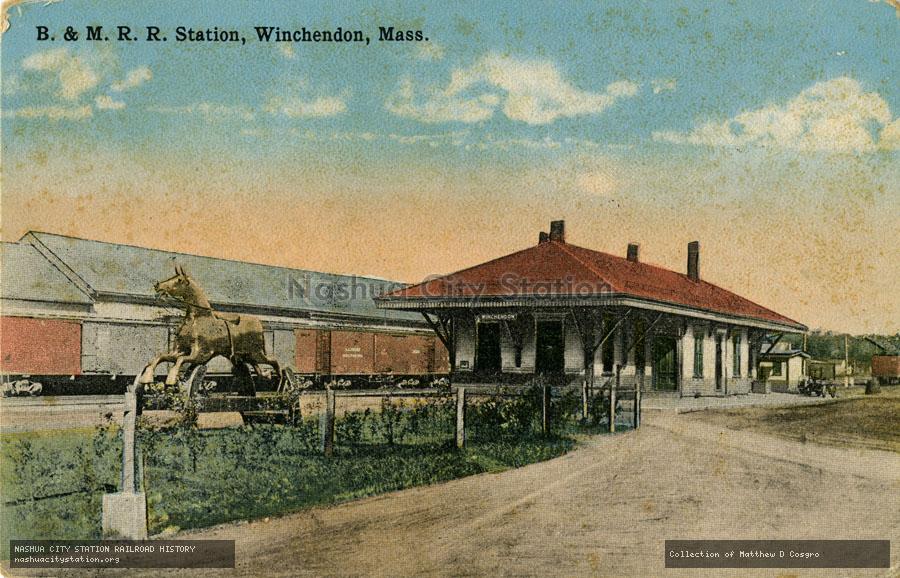 Postcard: Railroad Station, Winchendon, Massachusetts